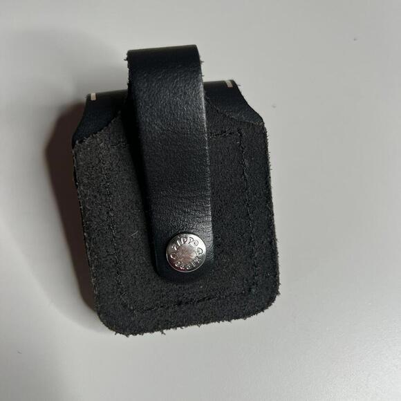 Zippo Black Leather Lighter Case Pouch with Belt Loop & Snap Closure – Genuine - Picture 3 of 4